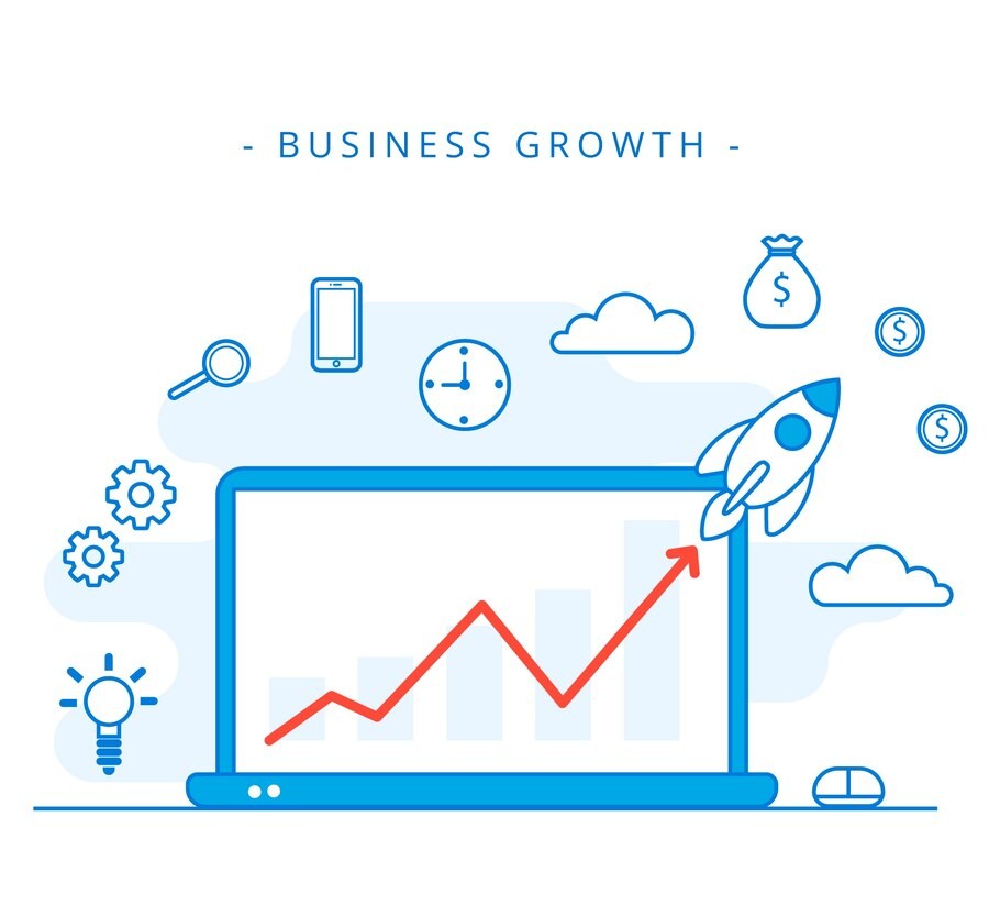 modern business growth concept 23 2147795034
