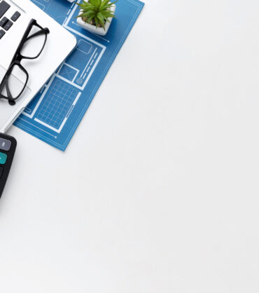 blue print with laptop copy space scaled